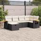 Preview: ARDEBO.de - 6-tlg. Garten-Sofagarnitur mit Kissen Schwarz Poly Rattan