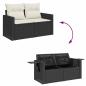 Preview: 4-tlg. Garten-Sofagarnitur mit Kissen Schwarz Poly Rattan