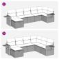 Preview: 7-tlg. Garten-Sofagarnitur mit Kissen Schwarz Poly Rattan