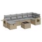 Preview: 8-tlg. Garten-Sofagarnitur mit Kissen Beige Poly Rattan