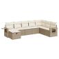 Preview: 8-tlg. Garten-Sofagarnitur mit Kissen Beige Poly Rattan