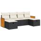 Preview: 6-tlg. Garten-Sofagarnitur mit Kissen Schwarz Poly Rattan