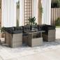Preview: ARDEBO.de - 8-tlg. Garten-Sofagarnitur mit Kissen Grau Poly Rattan