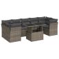 Preview: 8-tlg. Garten-Sofagarnitur mit Kissen Grau Poly Rattan