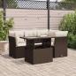 Preview: ARDEBO.de - 5-tlg. Garten-Sofagarnitur mit Kissen Braun Poly Rattan