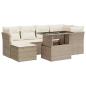Preview: 7-tlg. Garten-Sofagarnitur mit Kissen Beige Poly Rattan