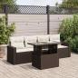 Preview: ARDEBO.de - 5-tlg. Garten-Sofagarnitur mit Kissen Braun Poly Rattan