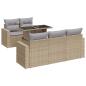 Preview: 6-tlg. Garten-Sofagarnitur mit Kissen Beige Poly Rattan