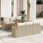 Preview: ARDEBO.de - 7-tlg. Garten-Sofagarnitur mit Kissen Beige Poly Rattan