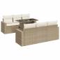 Preview: 7-tlg. Garten-Sofagarnitur mit Kissen Beige Poly Rattan