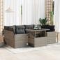 Preview: ARDEBO.de - 7-tlg. Garten-Sofagarnitur mit Kissen Grau Poly Rattan
