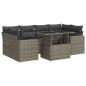 Preview: 7-tlg. Garten-Sofagarnitur mit Kissen Grau Poly Rattan