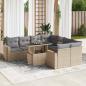 Preview: ARDEBO.de - 9-tlg. Garten-Sofagarnitur mit Kissen Beige Poly Rattan