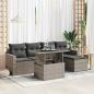Preview: ARDEBO.de - 6-tlg. Garten-Sofagarnitur mit Kissen Grau Poly Rattan