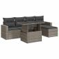 Preview: 6-tlg. Garten-Sofagarnitur mit Kissen Grau Poly Rattan