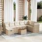 Preview: ARDEBO.de - 9-tlg. Garten-Sofagarnitur mit Kissen Beige Poly Rattan