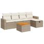 Preview: 6-tlg. Garten-Sofagarnitur mit Kissen Beige Poly Rattan