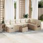 Preview: ARDEBO.de - 9-tlg. Garten-Sofagarnitur mit Kissen Beige Poly Rattan