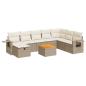 Preview: 9-tlg. Garten-Sofagarnitur mit Kissen Beige Poly Rattan