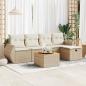 Preview: ARDEBO.de - 6-tlg. Garten-Sofagarnitur mit Kissen Beige Poly Rattan