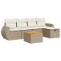 Preview: 6-tlg. Garten-Sofagarnitur mit Kissen Beige Poly Rattan