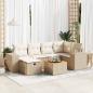 Preview: ARDEBO.de - 7-tlg. Garten-Sofagarnitur mit Kissen Beige Poly Rattan