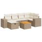 Preview: 7-tlg. Garten-Sofagarnitur mit Kissen Beige Poly Rattan