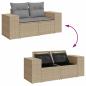 Preview: 6-tlg. Garten-Sofagarnitur mit Kissen Beige Poly Rattan