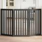 Preview: ARDEBO.de - 3-tlg. Hundetor Faltbar Schwarz 150 cm Pappelholz