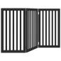 Preview: 3-tlg. Hundetor Faltbar Schwarz 150 cm Pappelholz