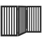 Preview: 3-tlg. Hundetor Faltbar Schwarz 150 cm Pappelholz