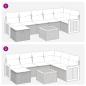 Preview: ARDEBO.de - 8-tlg. Garten-Sofagarnitur mit Kissen Schwarz Poly Rattan