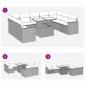Preview: 10-tlg. Garten-Sofagarnitur mit Kissen Schwarz Poly Rattan