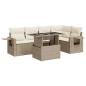Preview: 6-tlg. Garten-Sofagarnitur mit Kissen Beige Poly Rattan