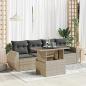 Preview: ARDEBO.de - 5-tlg. Garten-Sofagarnitur mit Kissen Hellgrau Poly Rattan