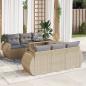 Preview: ARDEBO.de - 7-tlg. Garten-Sofagarnitur mit Kissen Beige Poly Rattan