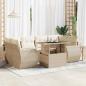 Preview: ARDEBO.de - 7-tlg. Garten-Sofagarnitur mit Kissen Beige Poly Rattan