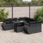 Preview: ARDEBO.de - 9-tlg. Garten-Sofagarnitur mit Kissen Schwarz Poly Rattan