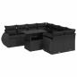 Preview: 9-tlg. Garten-Sofagarnitur mit Kissen Schwarz Poly Rattan