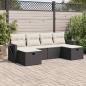 Preview: ARDEBO.de - 6-tlg. Garten-Sofagarnitur mit Kissen Schwarz Poly Rattan