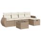 Preview: 6-tlg. Garten-Sofagarnitur mit Kissen Beige Poly Rattan