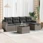 Preview: ARDEBO.de - 6-tlg. Garten-Sofagarnitur mit Kissen Grau Poly Rattan