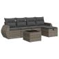 Preview: 6-tlg. Garten-Sofagarnitur mit Kissen Grau Poly Rattan