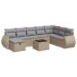 Preview: 9-tlg. Garten-Sofagarnitur mit Kissen Beige Poly Rattan