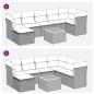 Preview: ARDEBO.de - 8-tlg. Garten-Sofagarnitur mit Kissen Beige Poly Rattan