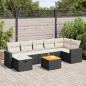 Preview: ARDEBO.de - 8-tlg. Garten-Sofagarnitur mit Kissen Schwarz Poly Rattan