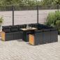 Preview: ARDEBO.de - 11-tlg. Garten-Sofagarnitur mit Kissen Schwarz Poly Rattan
