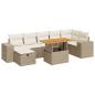 Preview: 5-tlg. Garten-Sofagarnitur mit Kissen Beige Poly Rattan Akazie