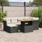 Preview: ARDEBO.de - 7-tlg. Garten-Sofagarnitur mit Kissen Schwarz Poly Rattan