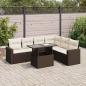 Preview: ARDEBO.de - 7-tlg. Garten-Sofagarnitur mit Kissen Braun Poly Rattan
